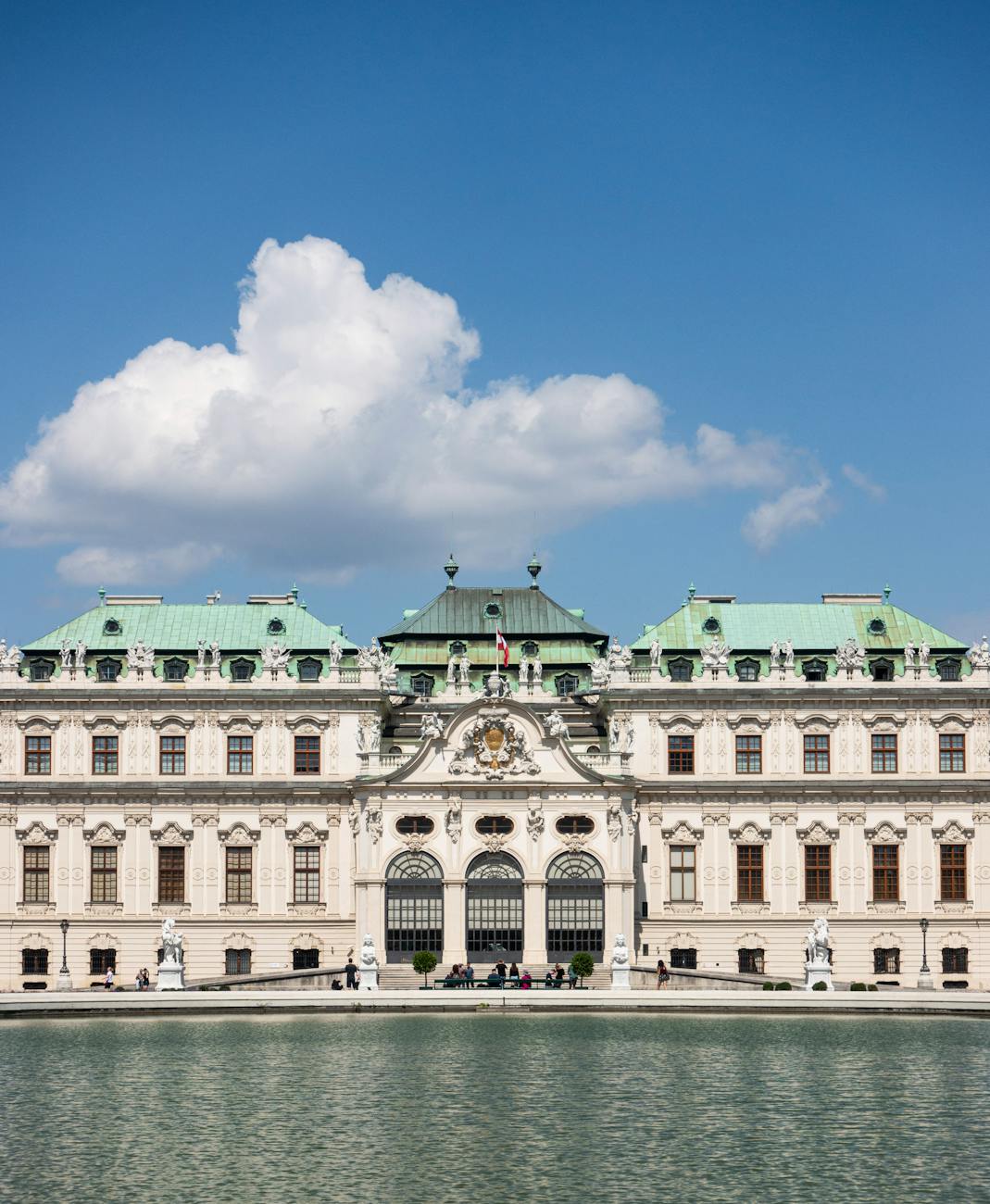 Belvedere Palace Vienna with reflecting pool and baroque architecture