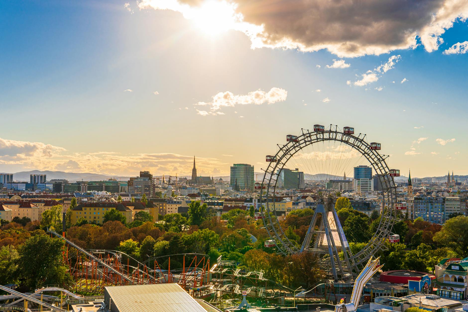 The Prater anchors Leopoldstadt — amusement park, Riesenrad, and Vienna's largest green space