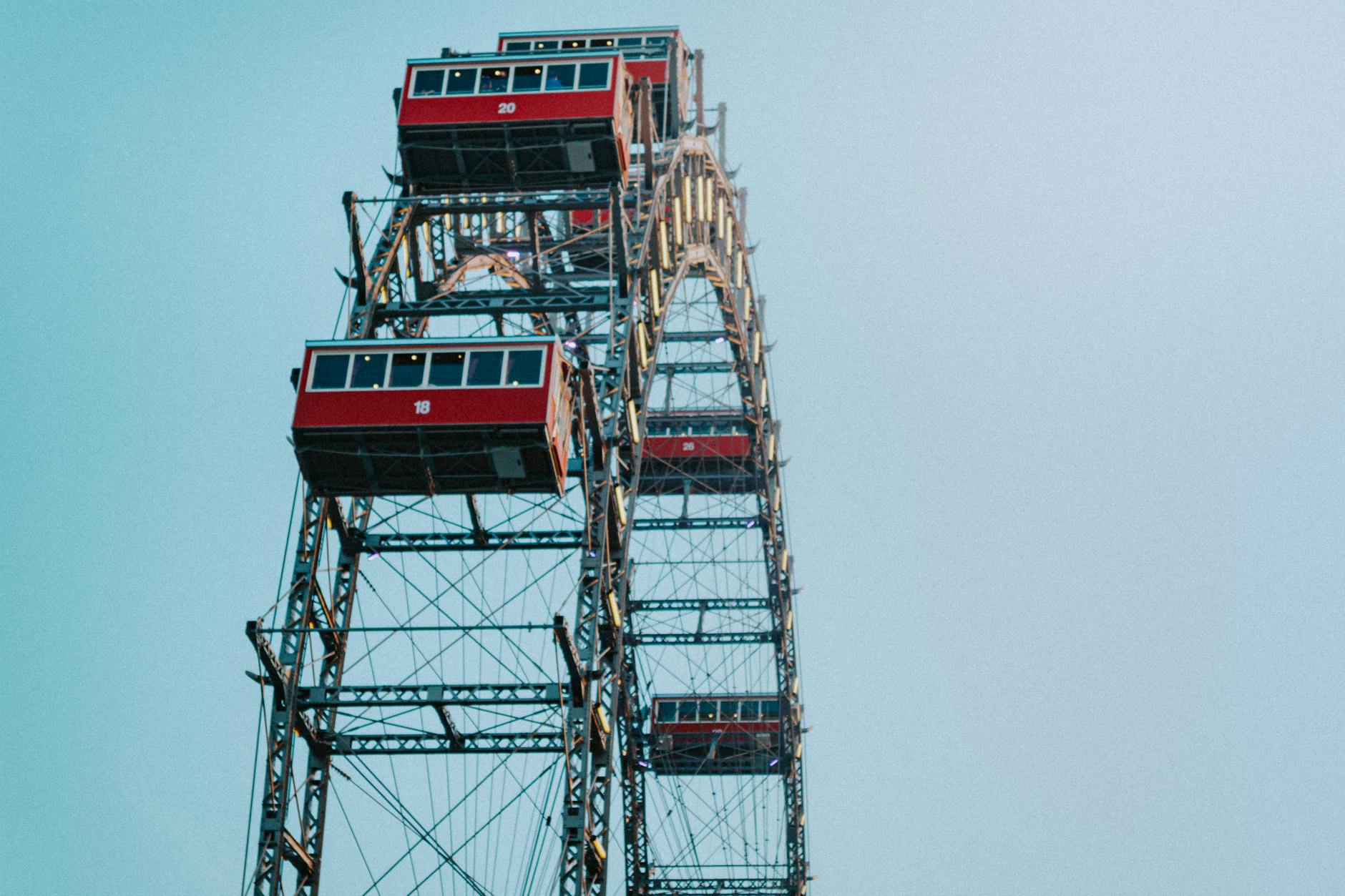 Famous Riesenrad Ferris wheel at Prater Park in Vienna