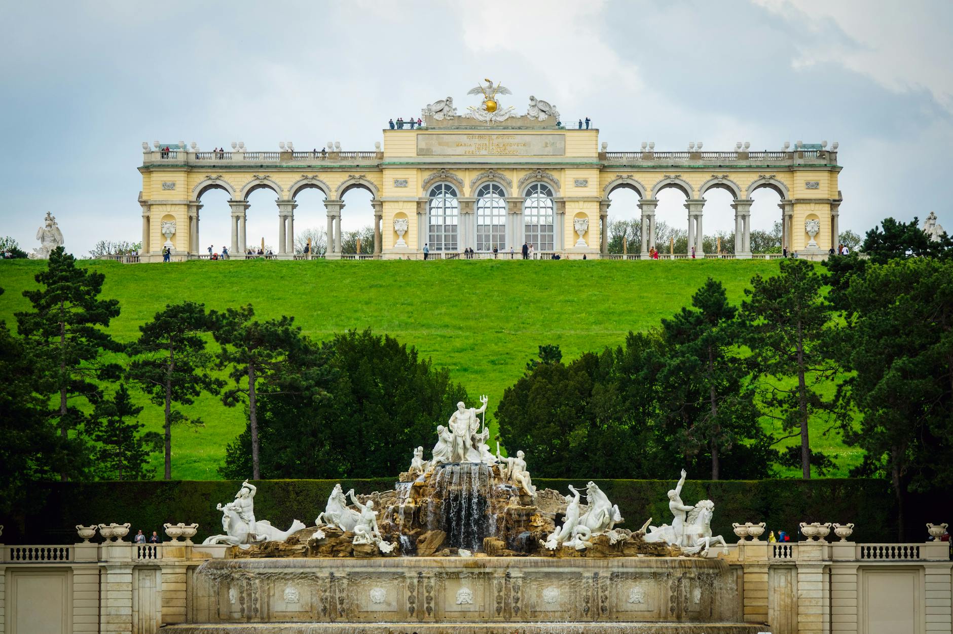 The Gloriette — the hilltop folly built as a viewing platform, with the best free panorama of the palace and Vienna