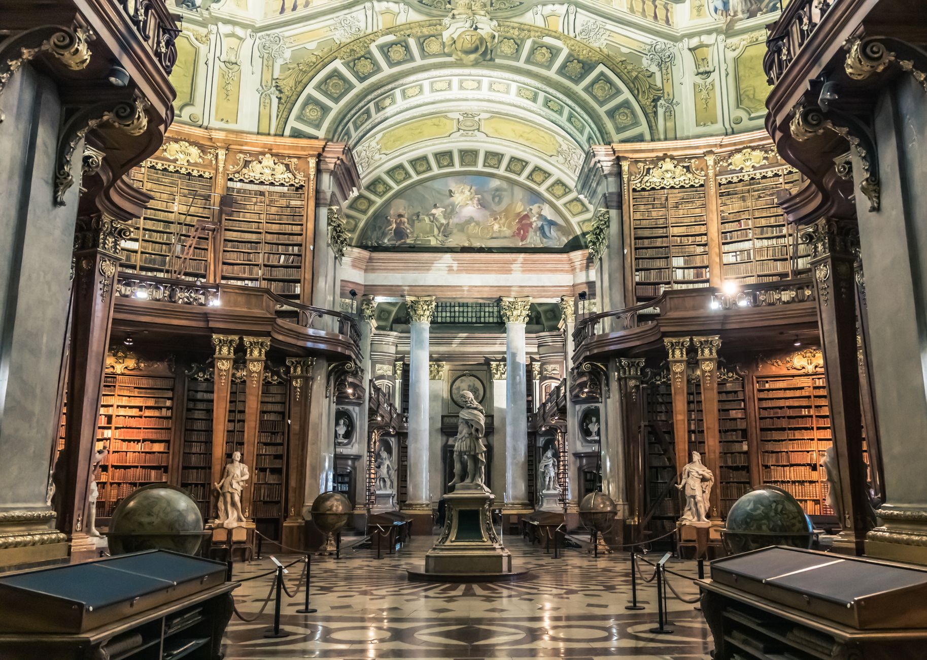 Baroque library at Melk Abbey